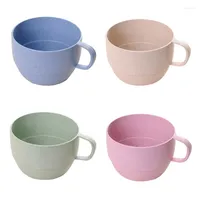 Tassen Weizenstroh Kaffee Tasse Milch Frühstück Tassen flacher Boden für Tee wiederverwendbare Kinder Erwachsene Wasserfahrten Küchen Badezimmer
