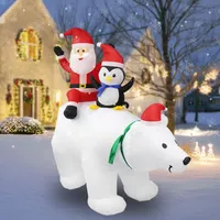 7feet 크리스마스 장난감 파티 장식 이벤트 크리스마스 빛나는 풍선 산타 클로스 북극곰 펭귄 장식품 선물 용품