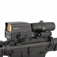 Alcance táctico de rifle de caza rojo holográfico UH-1 y VMX-3T 3x Muplete combinado con interruptor a STS STS Mount Fit 20mm Rail197d