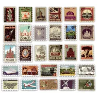 50 PCS Waterproof Retro Travel Stamp Stickers Decals Toys for Kids Adults Teens to DIY Laptop Handbook Diary Envelope Luggage Post231I