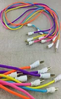 300pcslot Candy Color Braided Fabric 35 to 35 Male to Male Audio Cable for