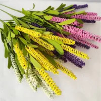 Faux bloemen groene pastorale stijl 12 vork lange spike simulatie lavendel 42 cm simulatie bloem woning decoratie pefoam materiaal 2 stuks j220906