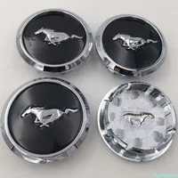 4 pcs lot 68MM For Mustang OEM Wheel Rim Center Cap Black Chrome Edge Running Horse 5W1J-1A096-BA277K