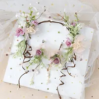 Copricapo sposa tiara è coreano sanyi ghirlance fiore di fiori da sposa da sposa abito da sposa accessori per capelli veli