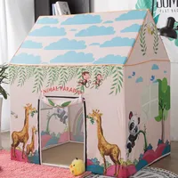 Playhouse for Kids Cartoon Forset Animail Themed Tent Castle Dome Tent Indoor Outdoor Play Toys Tents For Girls Boys Infant House 254v