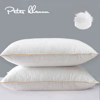 Oreiller Peter Khanun 100% d'oie du cou S pour le lit de couchage S 100% de coton rempli de 100% d'oie en bas de 48x74cm T220829