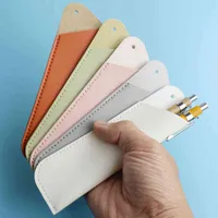 Soft Pen Holder Pencil Case Pu Leather Protective Case Pouch Writing Materials Storage Bag Stationery School Office Supplies J220808