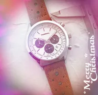 Automatico MULIT Functional Quartz Watch Stop Weatch Men 41mm Cintiera in pelle Presidente Mens Six Pins Day Working Date Eleganti orologi da polso Montre de Luxe Gifts