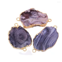 Colliers pendents Geode Natural Druzy Stone Women Connecteur Charmes Pendants amulet pour bracelets bijoux Galaxy Crystal Quartz comme cadeau