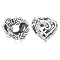 Подходит оригинальный браслет Pandora Charms Sterling 925 Silver Sparkling Entlicing Hearts Charm Beads Women Diy Jewelry Make Berloque234a