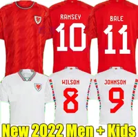 Bale 2022 Wales Soccer Jerseys Wilson Allen Ramsey 22 23 World Cust Cup National Cup Rodon Vokes Home Football Shirt Kids Adult Men Mustoms Player Player