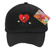 Шариковые шапки Bad Bunny Base Baseball Cap вышитая хлопковое хлопок регулируемое папа шляпа Summer Women Peaked Cap Trucker Hats 220907