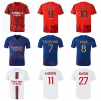 2022 2023 Club Lyon Soccer Jersey 9 Dembele 7 Toko Ekambi 11 Kadewere 10 Paqueta 8 Aouar 15 Faivre Football Shirt Kits Navy Red White Color Anpassad Namnnummer