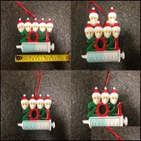 Christmas Decorations 2021 Christmas Decoration Quarantine Ornaments Family Of 1-7 Heads Diy Tree Pendant Accessories With Rope Resin Dhdkv