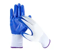Man Gloves labor protection site wear-resistant work anti-skid waterproof rubber white line gloves wholesale