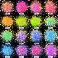 Glitter de unha 50g sereia lantejas misturam hexagon sparkly paillette flocos de decoração holográfica dicas de gradiente holo holo