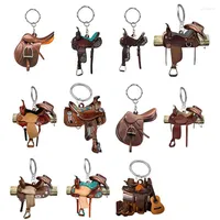 Charms Horse Riding Saddle Shape Pendant créatif Créatif Personnalisé Acrylique Hanging Decoration Gift for Horses Lovers Western Cowboys