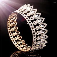Hair Clips Luxury Queen King Crown Headband Metal Crystal Head Piece Decoration For Accessory Wedding Tiara Diadem Bridal Jewelry