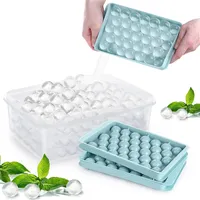 Outros produtos de barra redonda bandeja de cubo de gelo com barra de tampa Molda de fabricante de bolas de gelo para freezer Fazendo caf￩ de u￭sque arrepiante