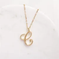 10pcs Lot Gold Silber Buchstaben C Anhängigkeit C Erstes Kursiv Halskette Mode -Schlüsselblatt Schmuck für Gunst Gift2464