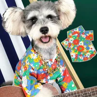 Dog Apparel Flower camisetas Cool Small Puppy Summer Hawaiian Fashion Clothes Pet para Teddy Schnauzer Corgibago228s