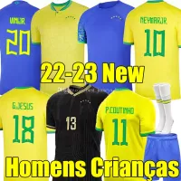 كرة القدم Jersey 22/23 Brasil Paqueta Coutinho Soccer Jerseys 2022 2023 Camiseta de Futebol Neres G.Jesus Firmino World Cup Football Shirt Marc