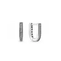 Memnon Jewellery Authentic 925 Sterling Silver U Hoop Earring Fit European Pandora w stylu pandora Kolczyki dla kobiet 299488C2880