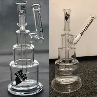 Hand Blown Small Bong Hookahs Mini Hitman Water Pipe Bubbler 3 Layers Cake Pocket Glass Bongs Percolator Oil Rigs Smoking Accessory with 14mm Joint