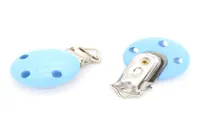 5 pezzi New Wood Home Home Baby Round Blue Pacifier Clip Holders 3 Hole 44cm