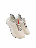 2022 Casual Schuhe Schuhe Echtes Leder Nylon Stoff Herren Sneaker Populäre Männer Mode Luxus Sneaker Schaffell Innensohle Modell weiße Farbe