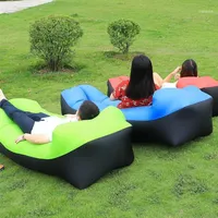 Sacos de dormir ao ar livre cadeira de praia portátil de ar portátil Inflável sofá de camping preguiçosa capa de lounge bed lounger207q