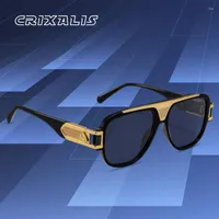 선글라스 crixalis 빈티지 클래식 조종사 남성을위한 안티 눈부심 거울을 운전하는 남성 태양 안경 2022 인기 제품 여성 음영