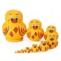 10 Schichten gelbe Ente Holzmatryoshka Kinder Spielzeug russische Nistpabushka -Puppen für Kinder Kinder Spielzeug Neujahr Geschenke Home Decr238s