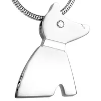 Colliers de pendentif Urn Collier en acier inoxydable Forme de chien Savourée Crémation Bijoux Silver pour Centes d'animaux Engrave3063