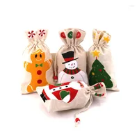 Opakowanie prezentów 10pcs/działka świąteczne torby bawełniane 15x23 cm muślinowe kosmetyki opakowanie biżuterii