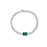 AIYANISHI 925 Sterling Silver Emerald Green tennis bangle bracelet for women wedding Fine Jewelry bracelets christmas gift199d