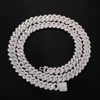 13mm Straight Edge Cuban Chain Micro Pave Cubic Zircon Mixed Luxury Bling Full Iced Out Hip hop Jewelry242Y