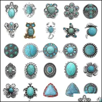 Other Turquoise Components 18Mm Elephant Owl Cross Turtle Metal Snap Button Fit Diy Jewelry Drop Delivery 2021 Findings Dhseller2010 Dhdd5