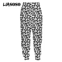 Calça masculina liasoso leopardo animal calças de streetwear de rua solto de jogging harajuku 3d impressão homem homens TRUSS262M