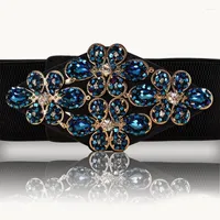 Belts Hongmioo Women Belt Designers Diamond Buckle Wide Elastic For Fashionable Elastico Waist Female