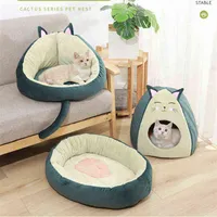 Dog Kennels Accessories 2021NEW Cat Bed House Soft Plush Kennel Puppy Cushion Small Cats Nest Winter Warm Sleeping Pet Dog Bed Pet Mat Dropshipping
