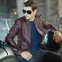 2022 Autunno e inverno New MENS PU Fashion Men Slim Leather Jackets Man Casual Windbreaker Coats280B