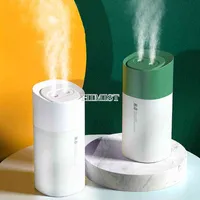 Humidifiers 350Ml Usb Humidifier Dual Diffuser Timing Mist Maker Cleaning Portable Mist Sprayer With Led Light For Home Car Office J220906