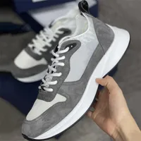 2022 Männer schräg B25 Läufer Sneaker Air Platform Schuhe Luxus echtes Ledernetz -Trainer grau Wildleder dreifach Casual Schuhe große Größe Nr. 56