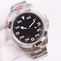 ST9 Watch Black Dial 40mm 2022 Mouvement mécanique Cadran en acier inoxydable 904L Montres de mode