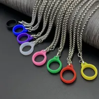 Stainless Vape Lanyard With Silicone Ring Clips Pod device Necklace Rope For Esco bars elux legend infinity Disposable vape pens multi-colors