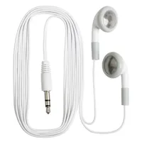 Aurberi cablati bianchi usa e getta 3,5 mm in auricolari auricolari stereo senza microfono per telefono cellulare mp3 mp4 pc