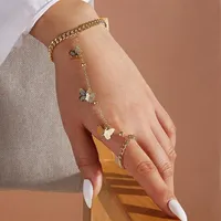 Nettes goldenes Schmetterlingsarmband f￼r Frauen ungew￶hnliche Kettenarmb￤nder auf Hand gestaltet Modeschmuck 2021 Trendgeschenke Link 2404