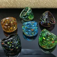 Lampada da 6 pezzi intero 6pcs Glass Ring Murano Fashion Ring Anello Murano 17-19mm292O