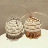 Sacs de soirée Party de bracelet sphérique sacs à main Fashion Fashion 2022 TREND Mini Pearl Elegant Bag Designer Tassel Vintage Clutch Purse